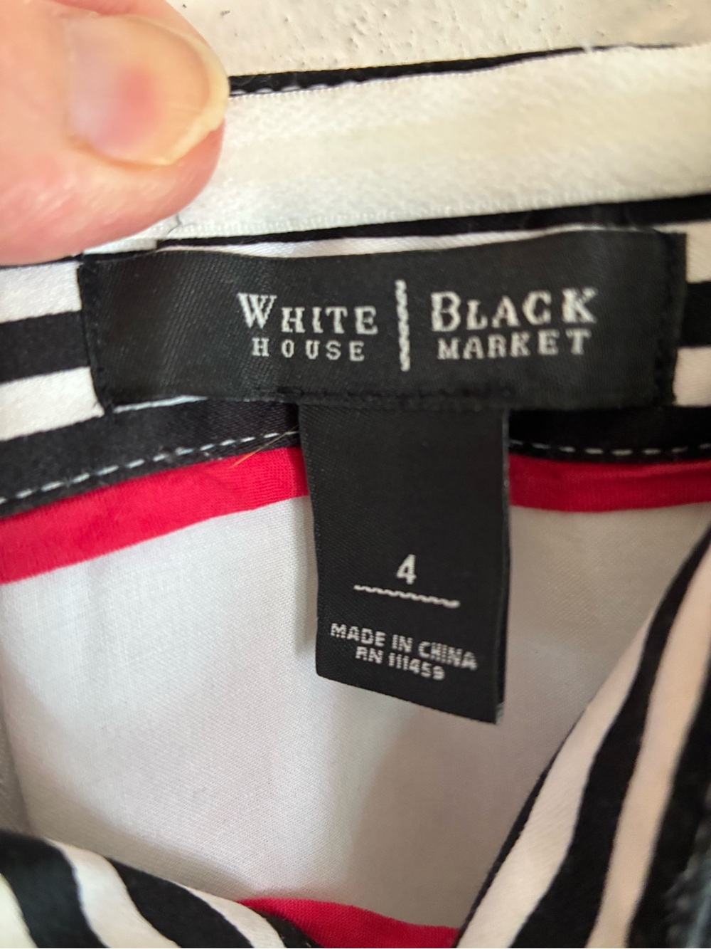 White House Black Market Black & White Geometric Midi Dress 4 - Picture 4 of 8
